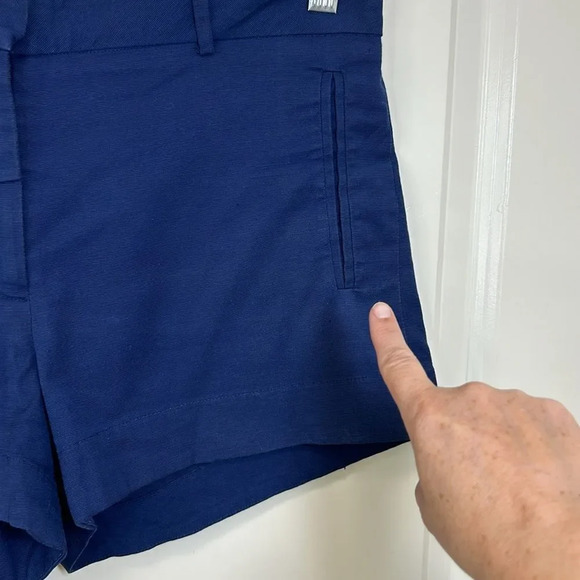 L’Agence - Chino Mid-Rise Shorts - Size 8, Navy Blue - Picture 12 of 16